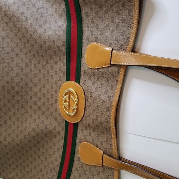Authentic Rare Vintage Gucci Large Tote - Picture 4 of 11
